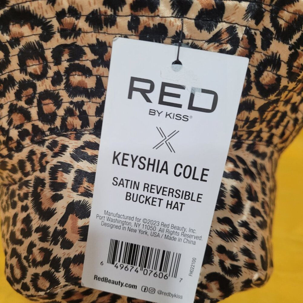 A750-NWT Keyshia Cole Reversible Leopard Satin Lined Bucket Hat - Picture 5 of 5